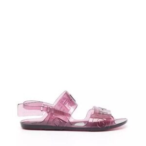 Off-White Purple Sandals with Jelly-Like Finish